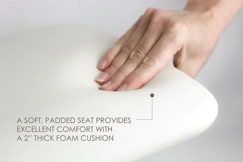 Miniatura 7 de Seachrome Asiento de ducha Lift-Assist, en forma de L, zurdo, ADA, montaje en pared, acolchado blanco naugahyde