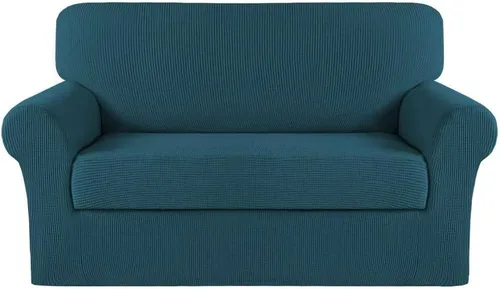 Miniatura 104 de Turquoize Fundas para sofá lavables de 2 piezas, fundas para sofá de 3 cojines, fundas elásticas para sofá con parte inferior elástica, tela