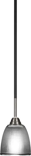 Miniatura 104 de Toltec Lighting Paramount - Mini colgante de 1 luz en acabado negro mate con cristal de arte perla de 7 pulgadas y estilo negro