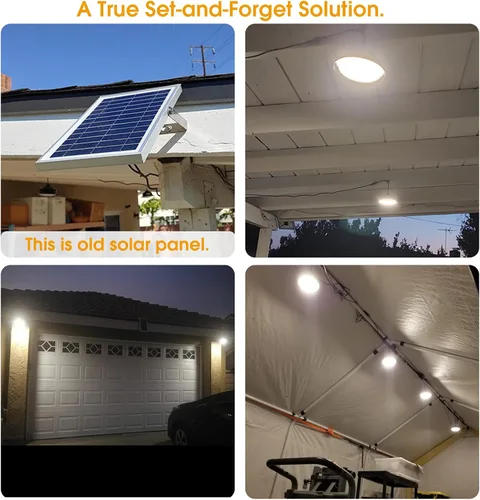 Miniatura 5 de Luces colgantes solares para interiores y exteriores, paquete de 2 unidades, regulables durante el día, 120 LED, luces solares blancas frías/cálidas
