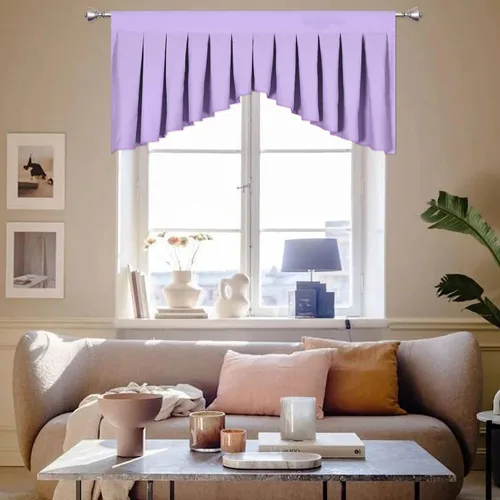Miniatura 39 de Cenefas para Sala de Estar Amarillo Brillante Opacas con Bolsillo para Barra Cenefas para Ventanas, Paquete de 1 (Amarillo Brillante 39" An x 20" L)