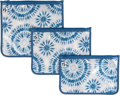 Miniatura 11 de Tiny Twinkle Diaper Bag Organizing Pouches 3 Pack Mess-Proof Clear Front Travel Organizer Bags&TSA Approved Toiletry Bag Set for Baby and Mom Azul