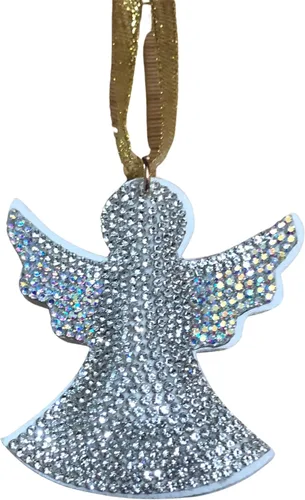 Popfizzy Adornos de Navidad de ángel brillante 2023, decoración de Navidad para árbol, adornos de árbol de Navidad con diamantes de imitación,