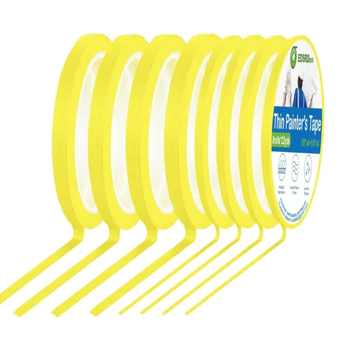 Miniatura 14 de EDSRDRUS Cinta Fina para Pintores 1/8, 1/4, 1/2 pulgada de Ancho Cinta para Pintor Cinta de Pintura, Cinta de Enmascarar, Cinta de Rayas, Cinta