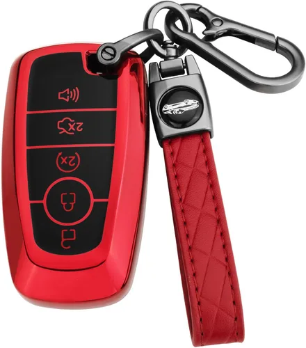 Miniatura 13 de XIYANG TRADE Funda para llavero Ford con llavero, funda para llavero para Ford Explorer Fusion Escape Edge Expedition F150 F250 F350 F450 F550 Azul