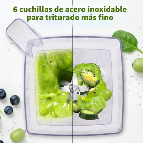 Miniatura 3 de OMMO Licuadora para batidos: Licuadoras de pico de 1800 W para cocina, jarra sin BPA de 68 onzas, temporizador y control de velocidad, 6 cuchillas