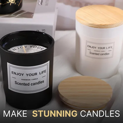 Miniatura 6 de Frascos 14 oz - Frascos de vela vacíos para hacer velas - Envase de vela a granel - Frascos de vela de vidrio con tapas - Recipientes de vela