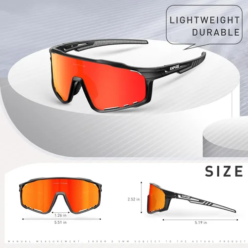 Miniatura 5 de KAPVOE Gafas de Ciclismo Polarizadas para Hombres y Mujeres MTB Bicicleta Montaña TR90 Gafas Deportivas para Correr Bicicleta K76 A06