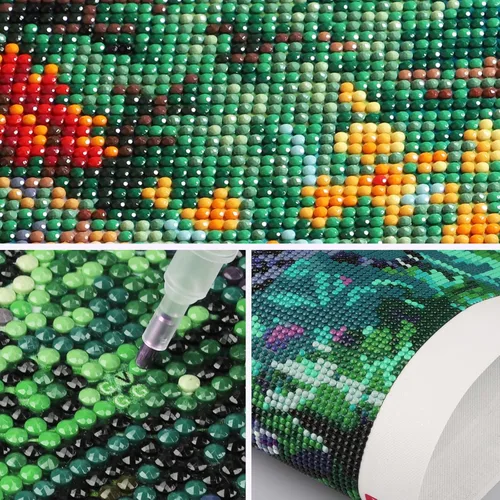 Miniatura 5 de SENQAO Kit de pintura de diamante de conejo, kit de pintura de diamantes de flores 5D, arte de diamantes de taladro completo para adultos y niños