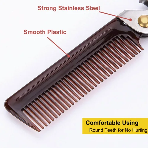 Miniatura 5 de Peine plegable de acero inoxidable, peine de bolsillo para hombres y mujeres, plateado