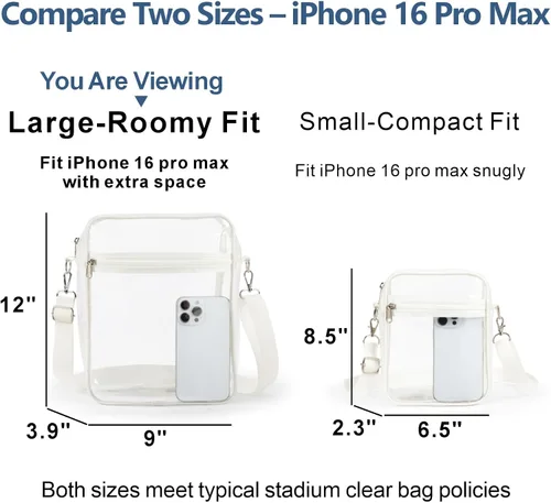 Miniatura 3 de PACKISM Bolsa transparente para eventos de estadio – Monederos pequeños transparentes para mujer, bolsa bandolera para conciertos y eventos