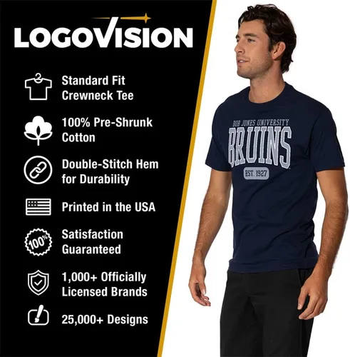 Miniatura 5 de LOGOVISION Camiseta de algodón unisex con diseño de fecha de este, para hombre y mujer, colección 3 Universidad de Bob Jones