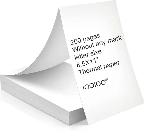Miniatura 11 de 200 páginas, papel para impresora térmica 8.5x11, carta, doblado, continuo, perforado, 3 pruebas, libre de BPS, libre de BPA. Para IOOIOO, Peripage