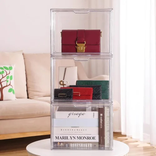 Miniatura 5 de Attelite Organizador de almacenamiento de bolsas y bolsos de plástico para armario, vitrina de acrílico transparente con puerta magnética