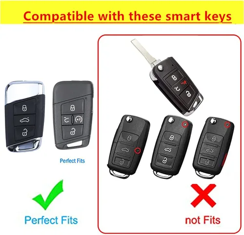 Miniatura 2 de Funda para Llavero de Volkswagen, Control Remoto de Llave Inteligente con Llavero Compatible con VW Volkswagen Atlas Jetta Passat Arteon Tiguan