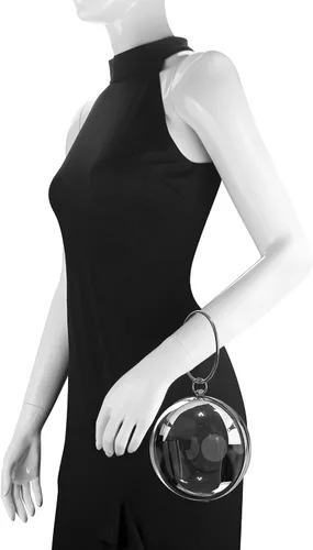 Miniatura 3 de Round Ball Clear Purse, Small Acrylic Box Evening Clutch Bag, Not Compatible with Phone
