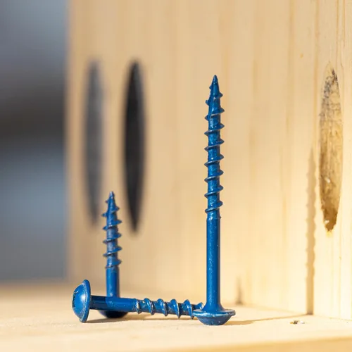 Miniatura 5 de Tornillos para Agujeros de Bolsillo #8×1-1/4 Pulgadas, 300 Piezas, Tornillos para Madera para Carpintería con Recubrimiento Azul, Cabeza de Impulsor