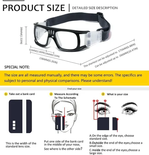 Miniatura 5 de SHEEN KELLY Gafas deportivas profesionales para adultos, gafas de seguridad protectoras para baloncesto, gafas de baloncesto para hombres con Azul
