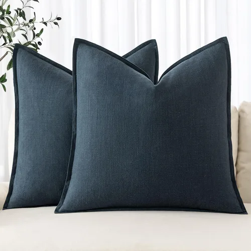Miniatura 36 de MIULEE - Juego de 2 fundas de almohada decorativas de lino, estilo bohemio, rústico, neutral, para sofá, cama, 16 x 16 pulgadas, color marrón