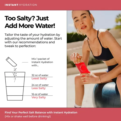 Miniatura 6 de Instant Hydration - Sobres de polvo de electrolitos - Bebida de electrolitos de frambuesa - Sin azúcar - Keto, vegano, sin gluten, sin OMG - Mejora