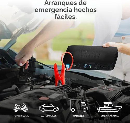 Miniatura 2 de HALO Bolt Air 58830 Arrancador de Batería Portátil para Automóvil Compresor de Aire de 100 PSI, Banco de Energía USB de 58.8Wh, Linterna