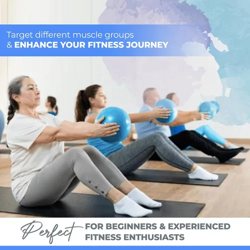 Miniatura 4 de Pelota de pilates pequeña de 9 pulgadas con bomba, mini pelota de ejercicio para entrenamiento de núcleo, estabilidad, pilates, yoga y terapia