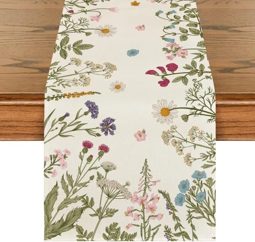 Miniatura 8 de Artoid Mode Camino de mesa de primavera de flores, decoración de mesa de comedor de cocina de temporada para decoración de fiesta del hogar, 13 x 72