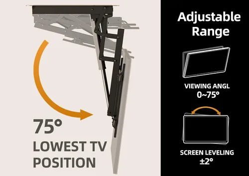 Miniatura 5 de CLAIKS Soporte eléctrico para TV de techo – Soporte eléctrico motorizado abatible con control remoto, pantallas planas y curvas de 32 a 70 pulgadas