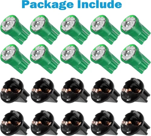 Miniatura 8 de Partsam T10 194 168 focos LED para tablero de instrumentos verdes con toma de bloqueo de giro, súper brillantes. Focos LED para panel