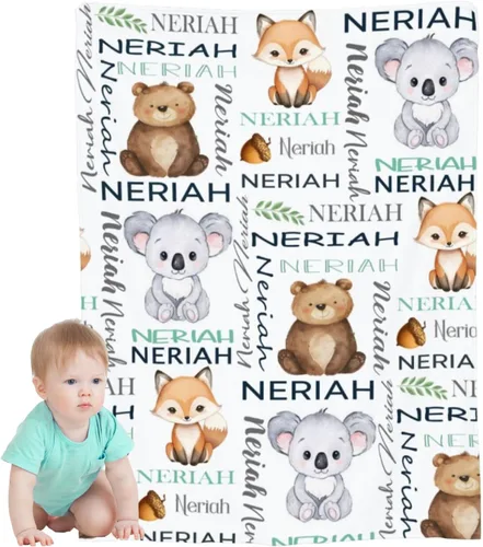 Miniatura 15 de Mantas de bebé personalizadas para niñas, manta de bebé suave personalizada para niños, regalos personalizados para bebés recién nacidos y manta