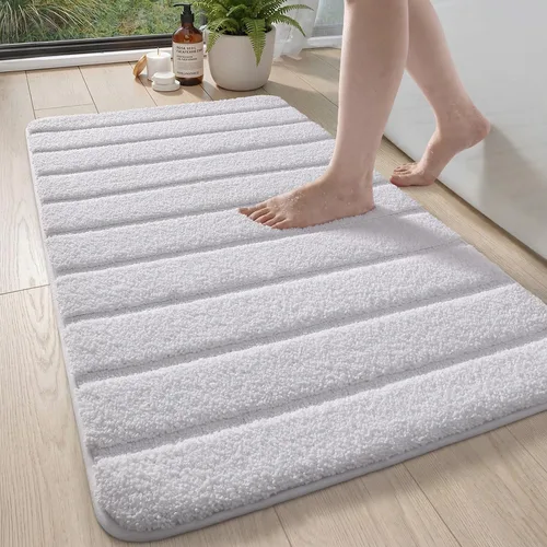 Miniatura 11 de DEXI Tapetes de baño de microfibra absorbente de 17 x 30 pulgadas, secado rápido, lavables con respaldo antideslizante para suelo de ducha