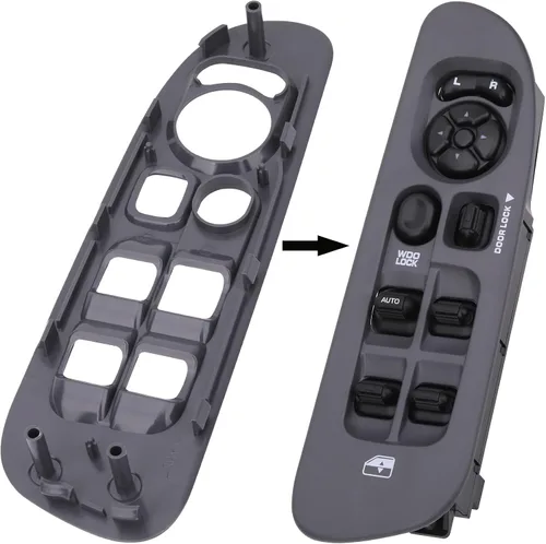 Miniatura 6 de Obaee Panel de control de ventana de puerta del conductor y del pasajero, bisel compatible con Dodge Ram 1500 2500 3500 2002-2009 borde del botón