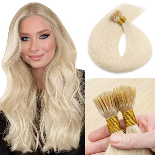 Miniatura 17 de MY-LADY Microlink - Extensiones de cabello humano con microcuentas de 14 pulgadas, extensiones de cabello rubio con micro bucle, extensiones