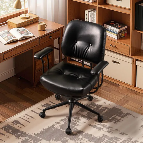 Miniatura 23 de HOOOWOOO Silla de Oficina Ergonómica, Silla de Escritorio Moderna de Computadora de Media Siglo, Silla Ejecutiva Cómoda con Asiento Extra Ancho