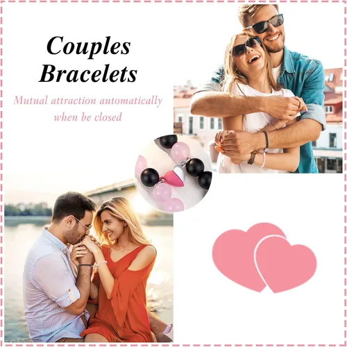 Miniatura 6 de PINKDODO Couples Bracelets for Boyfriend Girlfriend Women Men Lovers Friends