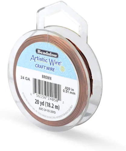 Miniatura 130 de Artistic Wire, alambre para manualidades de calibre 22 bañado en plata, resistente a las manchas, color cobre, blanco, 9,1 m