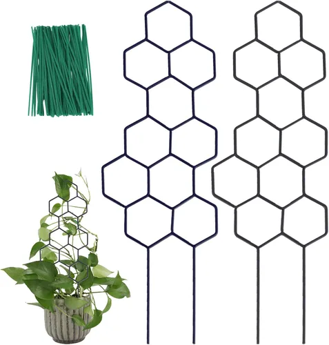 WellSign Enrejado pequeño para plantas en maceta, enrejado de metal de 15.94 pulgadas para plantas trepadoras, maceta de interior, celosía en forma