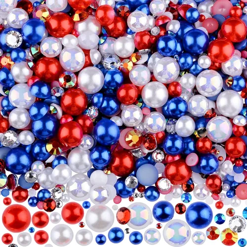 3900+ piezas de kit de diamantes de imitación y perlas, 2-10mm gemas planas para arte de uñas, decoración de vasos, manualidades DIY, 9 colores