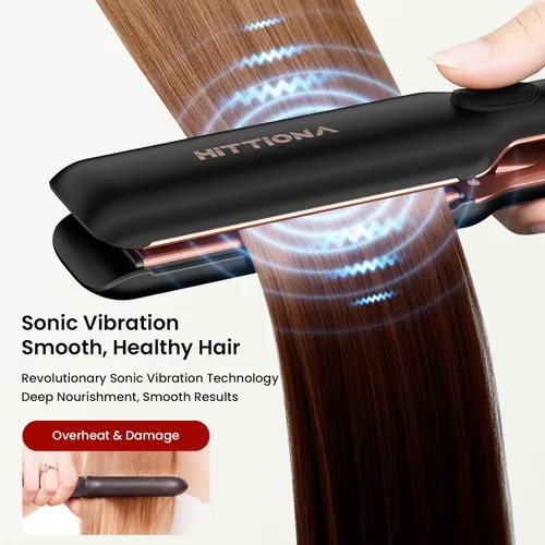 Miniatura 4 de HITTIONA Plancha de cerámica profesional de 1.75 pulgadas de ancho, plancha plana infrarroja para un peinado rápido, calentamiento instantáneo de 5