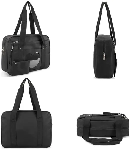 Miniatura 6 de STEAMEDBUN Kawaii Ita - Bolsa escolar japonesa, bonita bolsa de mano con hombro grande, diseño de corazón animé