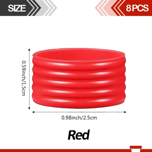 Miniatura 2 de 15 colores disponibles Buena elasticidad 8-45 piezas de raqueta de tenis/paletas de pickleball/squash anillo de silicona raqueta agarre bandas 8
