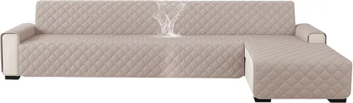 Miniatura 18 de XINEAGE Fundas 100% impermeables para sofá modular en forma de L, reversible, lavable, con botones de chaise plum flower, protector de muebles