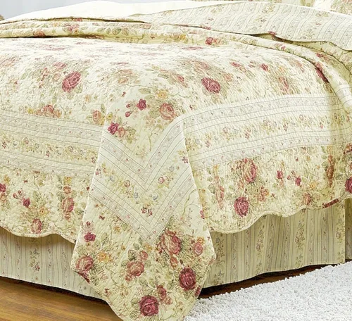 Miniatura 3 de Finely Stitched Chic Shabby Romantic Rose - Juego de edredón de algodón, tamaño King, incluye correas para sábanas