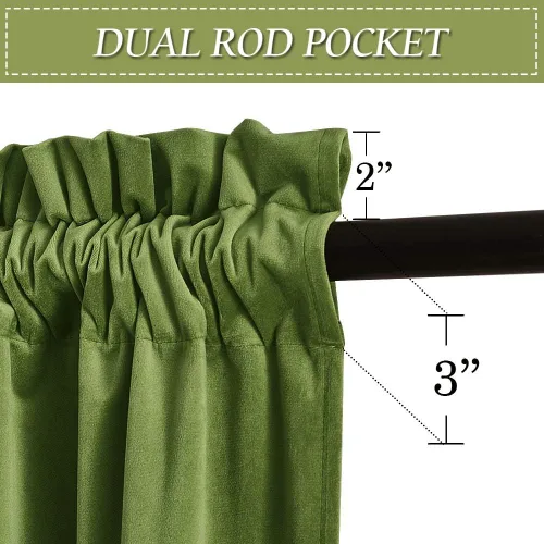 Miniatura 47 de RYB HOME Cortinas opacas de terciopelo para dormitorio, aislamiento térmico, privacidad, luz solar, bloqueo de calor, cortinas lujosas con bolsillo