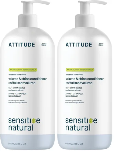 Miniatura 9 de ATTITUDE Acondicionador capilar para cuero cabelludo seco sensible, avena calmante, protege el color, ingredientes derivados naturalmente, probado