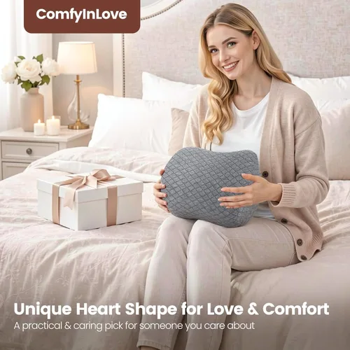 Miniatura 7 de Knee Pillow for Side Sleepers, Supportive Memory Foam Leg Pillow for Side Sleeping with Elastic Strap, Heart-Shape Pillow Between Legs for Pain