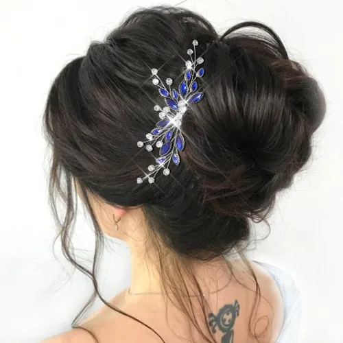 Miniatura 12 de Unicra Bride Silver - Peine para el cabello de boda con cristales brillantes, accesorio para el cabello con diamantes de imitación para mujeres