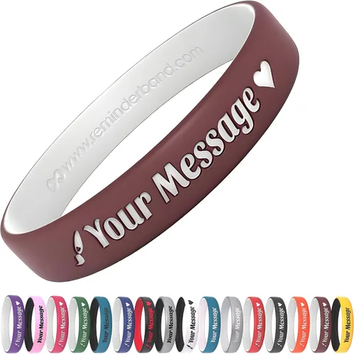 Miniatura 17 de Reminderband - Pulseras lujosas de silicona y goma para motivación, eventos, regalos, apoyo, recaudación de fondos y concientización, para hombres
