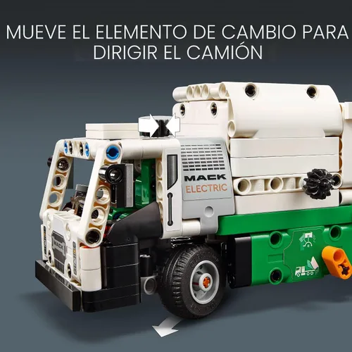 Miniatura 4 de LEGO Technic Mack LR Camión de Basura Eléctrico de Juguete, Camión Construible para Niños para Juego de Simulación, Gran Regalo para Niños, Niñas