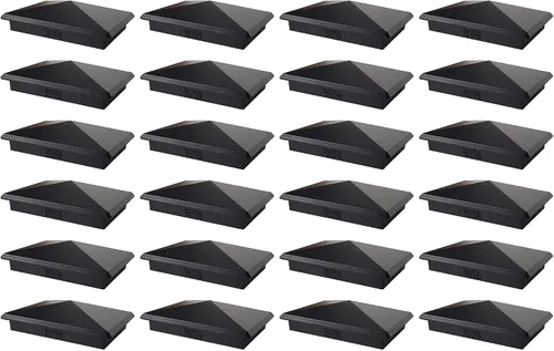 Miniatura 21 de Tapa de aluminio en forma piramidal para postes de madera, color negro (4 unidades)